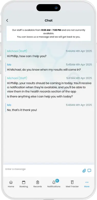 Care& app secure messaging